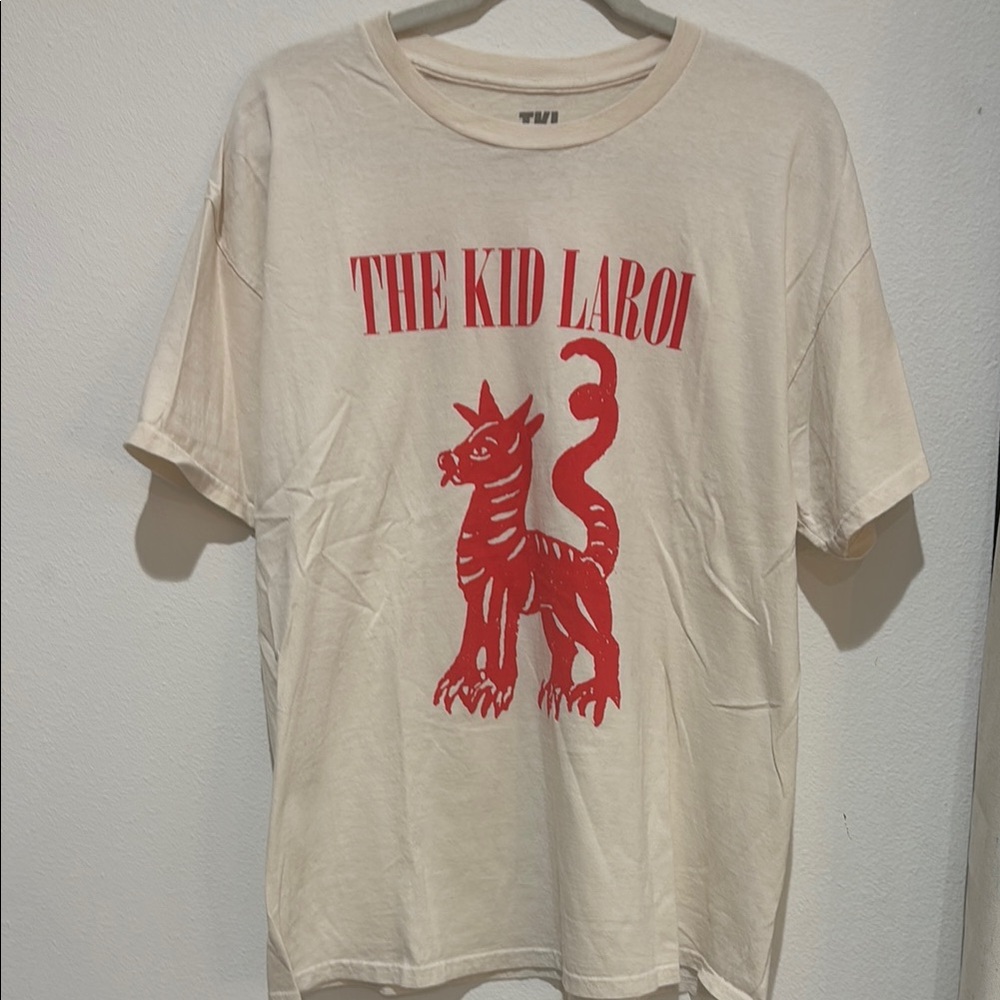 The Kid Laroi North America Tour 2022 Cream T-Shirt. Men’s Large